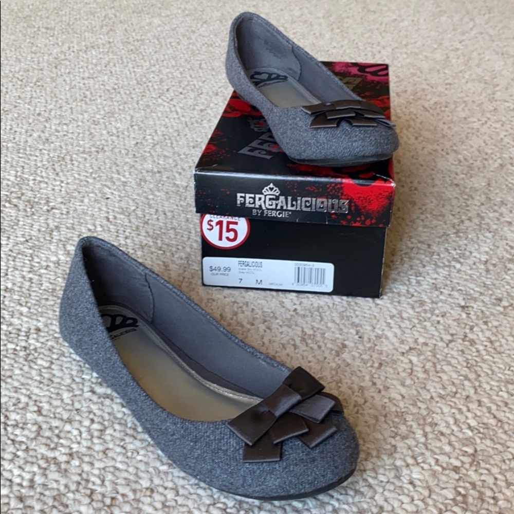 Grey Wool Fergalicious Flats size 7
